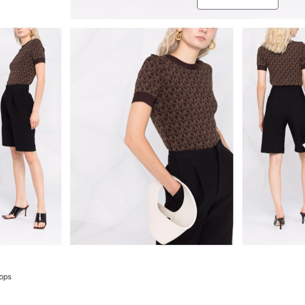 Michael Michael Kors monogram-print knitted top US XS fit US Small